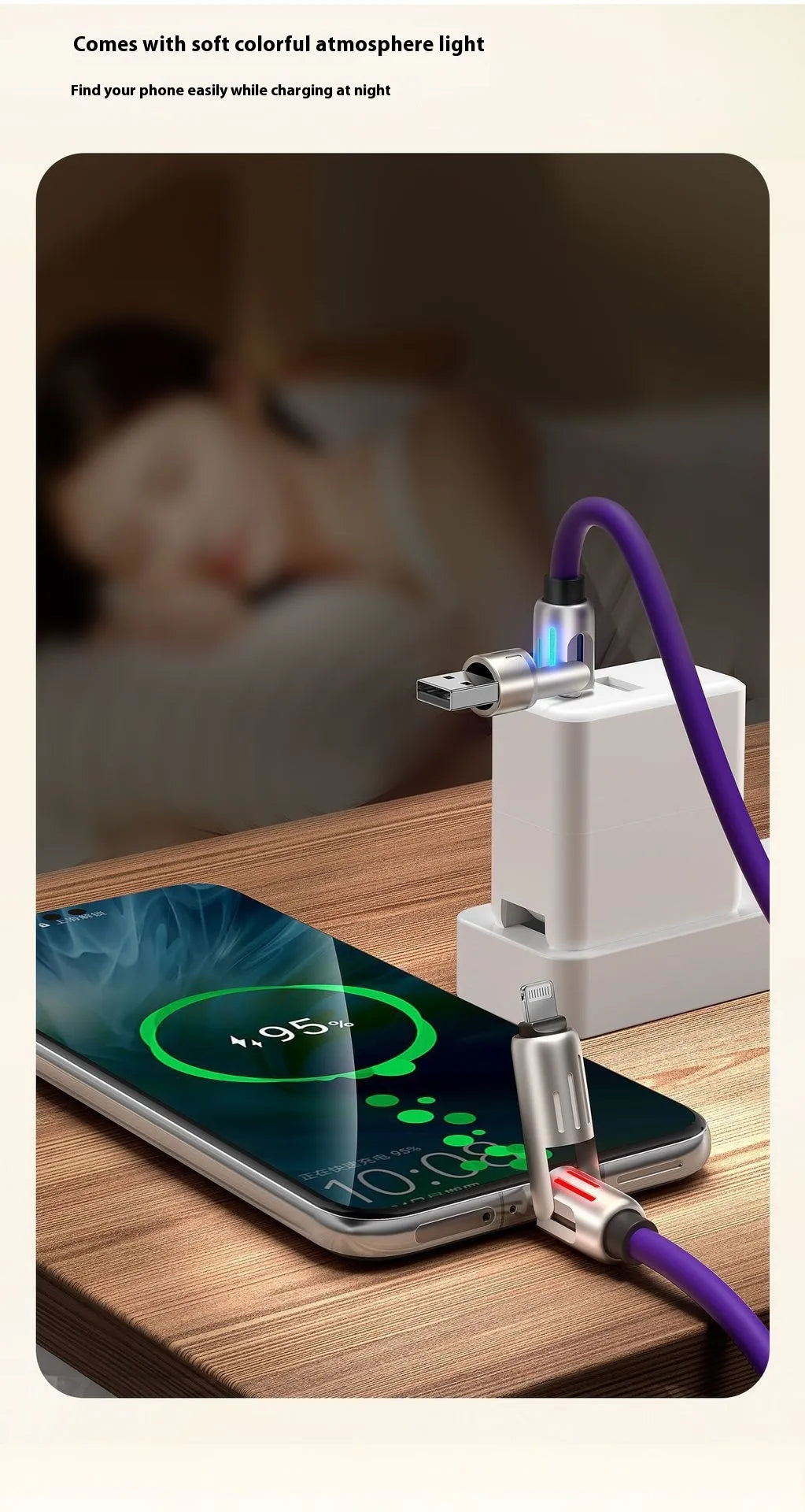 Colorful Four-In-One Fast Charge Cord by Anti Spier