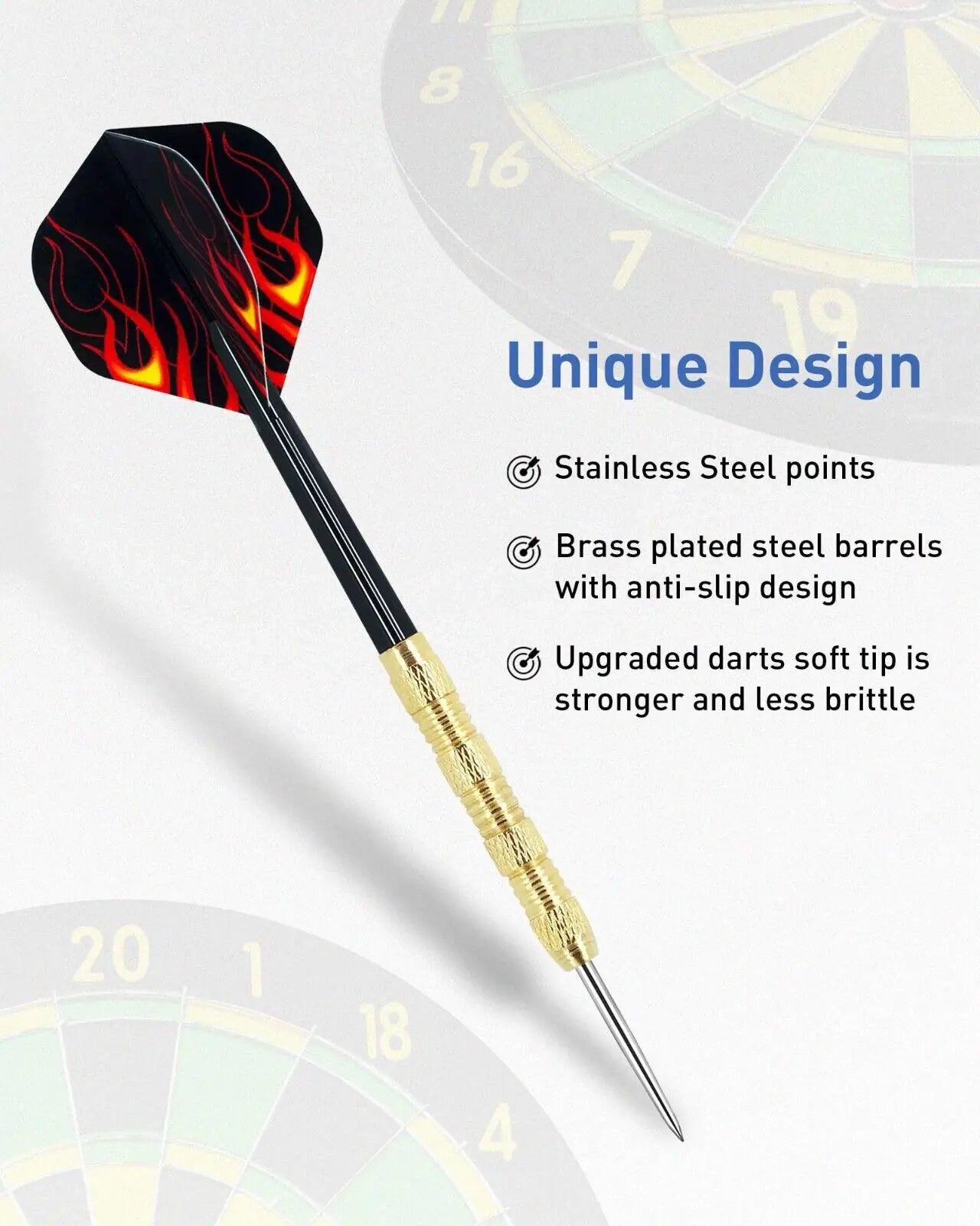 5 Sets (15Pcs) Steel Tip Professional Darts Set Darts Slim Barrel Dart Flights by Anti Spier