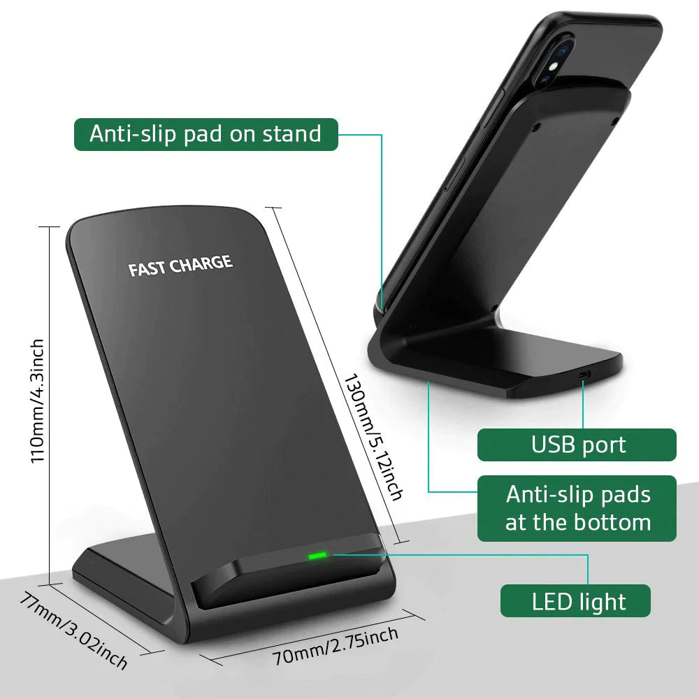 Qi Wireless Fast Charger Charging Pad Stand Dock For Samsung Galaxy iPhone Phone by Anti Spier
