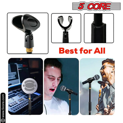 5 Core Mic Stand Round Base Height Adjustable Universal Microphone Mount Stands by Anti Spier