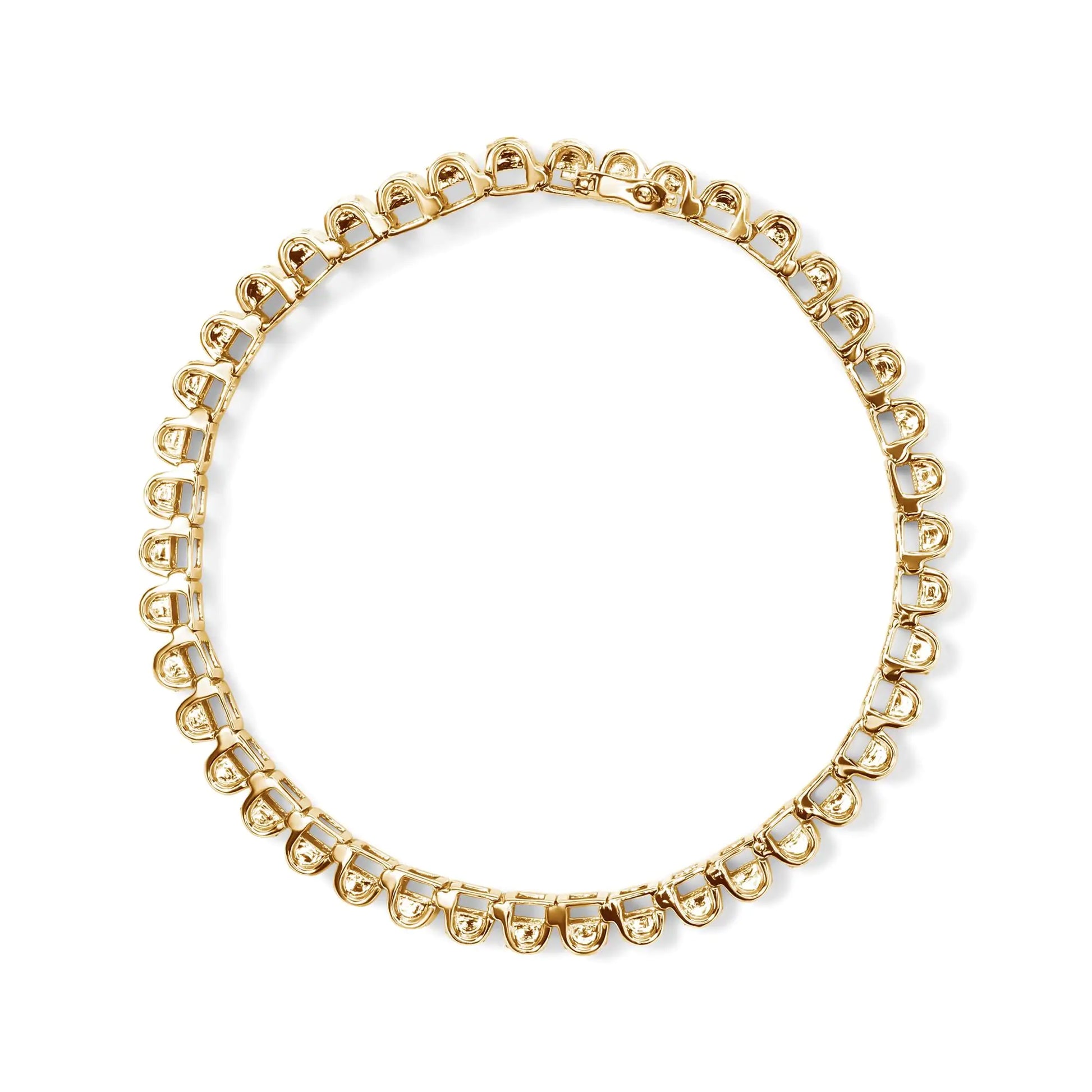 14K Gold 5.00 Cttw Square Princess Cut White Diamond Rectangular Invisible Set Link Tennis Bracelet (H-I Color, SI2-I1 Clarity) - 7.25” Inches by Anti Spier