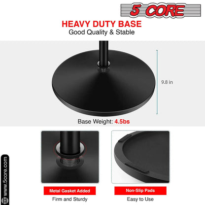 5 Core Mic Stand Round Base Height Adjustable Universal Microphone Mount Stands by Anti Spier