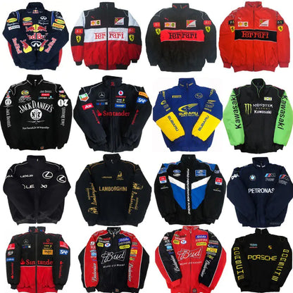 F1 Motorcycle Racing Jacket with Vintage Embroidery by Anti Spier