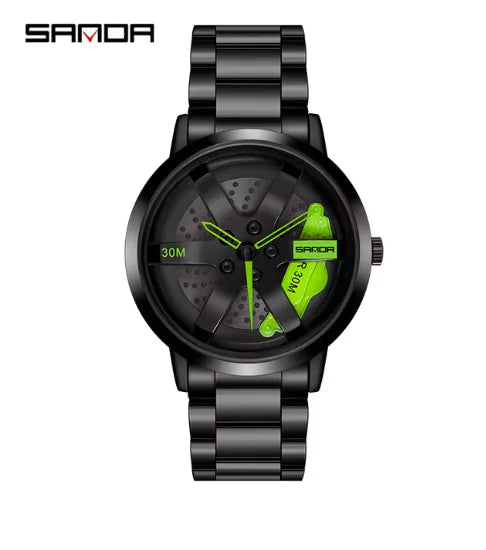 Men's 3D Car Wheel Sports Watch - Waterproof Quartz by Anti Spier