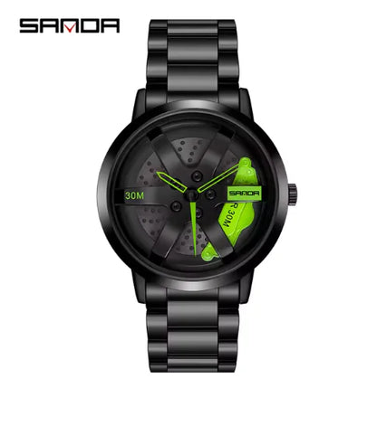 Men's 3D Car Wheel Sports Watch - Waterproof Quartz by Anti Spier