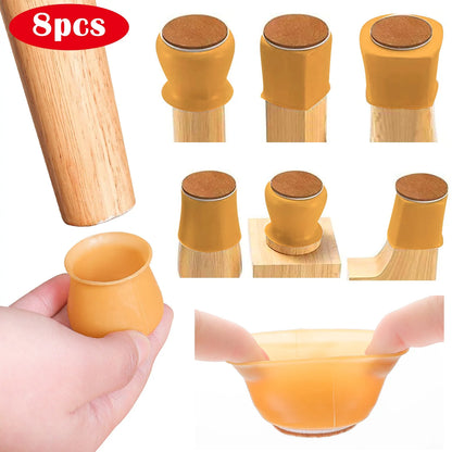 16pcs Silicone Furniture Leg Protectors: Floor Protection & Anti-slip Pads by Anti Spier