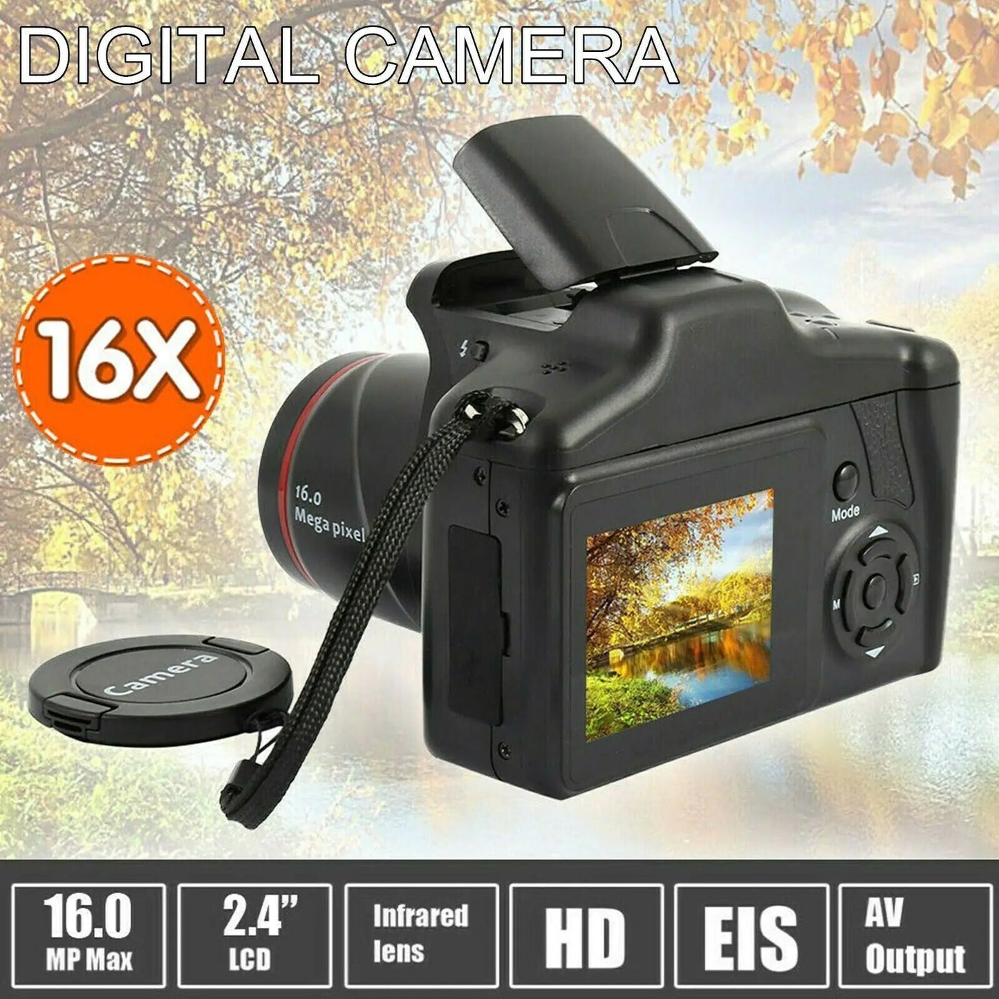 Digital Camera 3.0 Inch TFT LCD Screen 16X Zoom HD 16MP 1080P Anti-Shake Mic US by Anti Spier