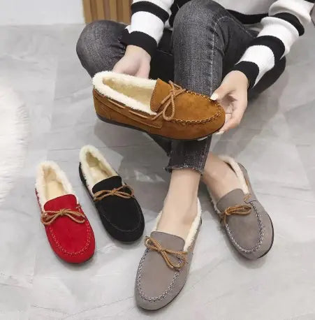 Winter Casual Plush Flat Shoes by Anti Spier