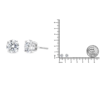 IGI Certified 14K White Gold 1 1/2 Cttw Round Diamond Solitaire Stud Earrings with Screwbacks (G-H Color, I1-I2 Clarity) by Anti Spier