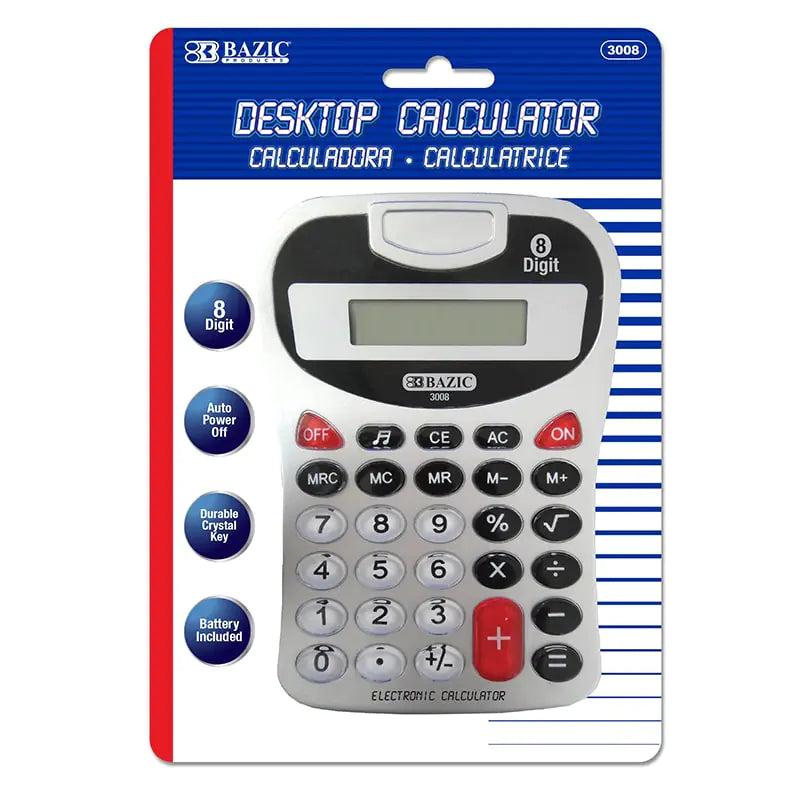8-Digit Silver Desktop Calculator w/ Tonecalc by Anti Spier