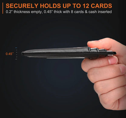Leather Slim Wallet Credit Card Holder RFID Blocking Pocket ID Money USA by Anti Spier