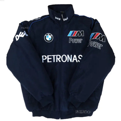 F1 Motorcycle Racing Jacket with Vintage Embroidery by Anti Spier