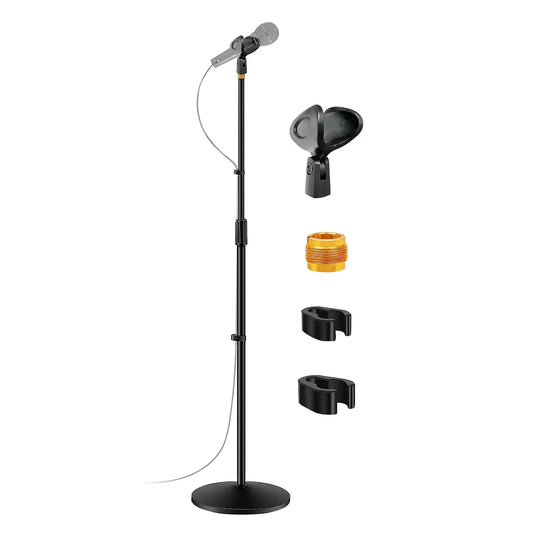 5 Core Mic Stand Round Base Height Adjustable Universal Microphone Mount Stands by Anti Spier