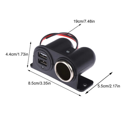 Car Cigarette Lighter Socket Splitter Dual USB Charger Power Adapter Outlet 12V by Anti Spier