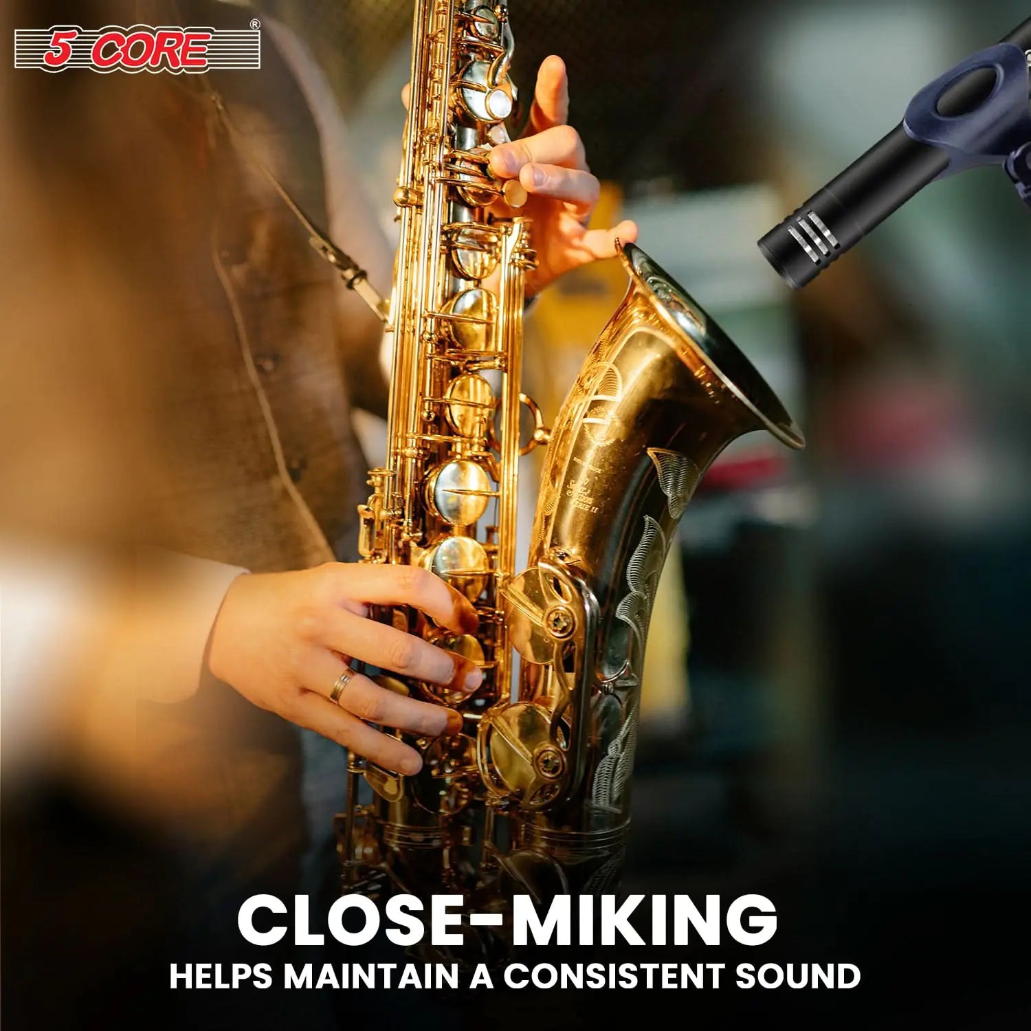 5Core Dynamic Instrument Microphone Professional XLR Cardioid Pencil Stick Condenser Mic by Anti Spier