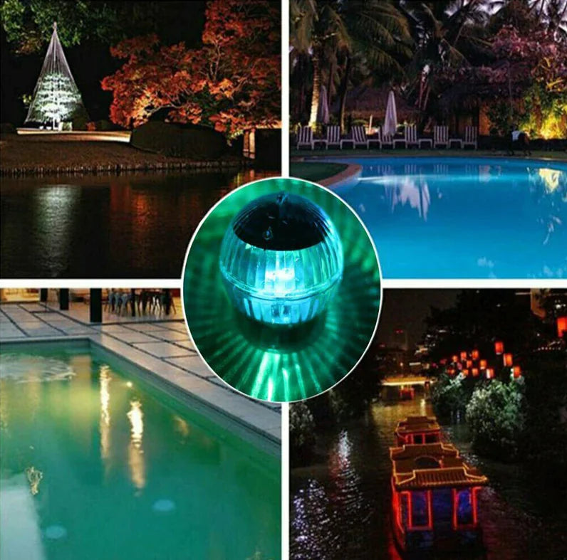 Outdoor Solar LED Floating Light Garden Pond Pool Lamp Rotating RGB Color Change by Anti Spier