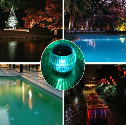 Outdoor Solar LED Floating Light Garden Pond Pool Lamp Rotating RGB Color Change by Anti Spier