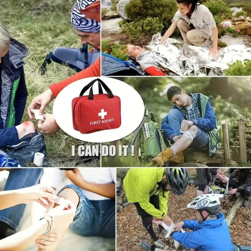 173pcs Large First Aid Kit: Portable Bag For Outdoor Hunting, Hiking, Camping And More - Including Emergency Supplies! by Anti Spier