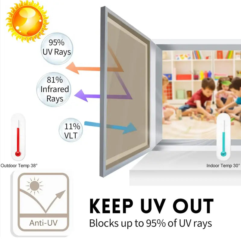 One-Way Daytime Privacy Window Film - Brown-Silvery by Anti Spier