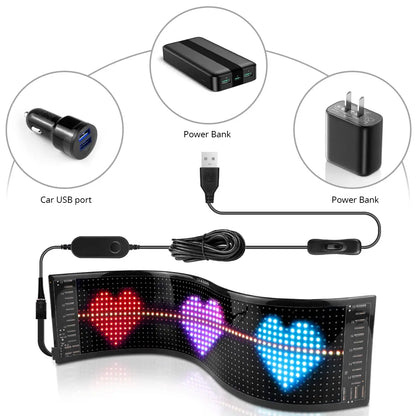 LED Scrolling Sign USB 5V Bluetooth App Control Customizable Car Display by Anti Spier