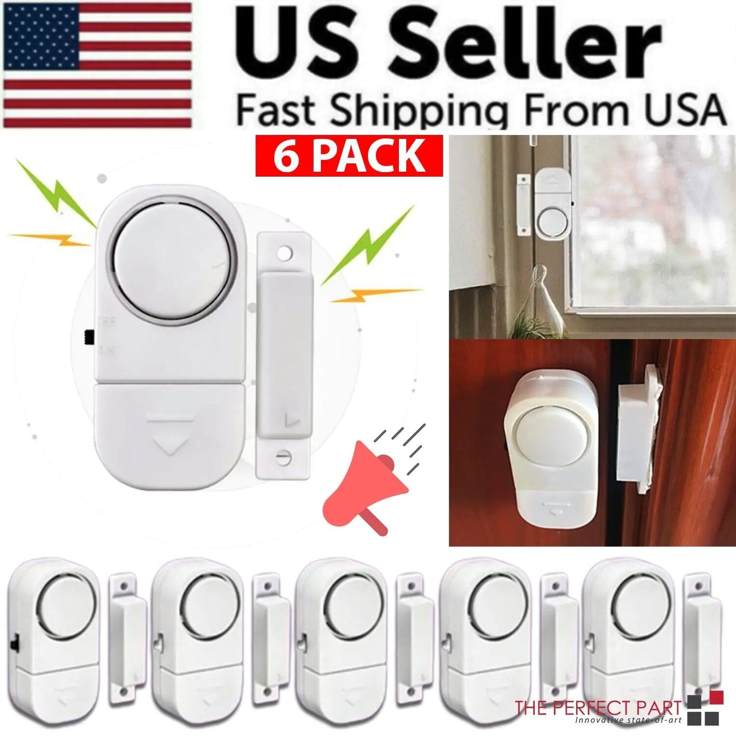6 PCS WIRELESS Home Window Door Burglar Security ALARM System Magnetic Sensor by Anti Spier