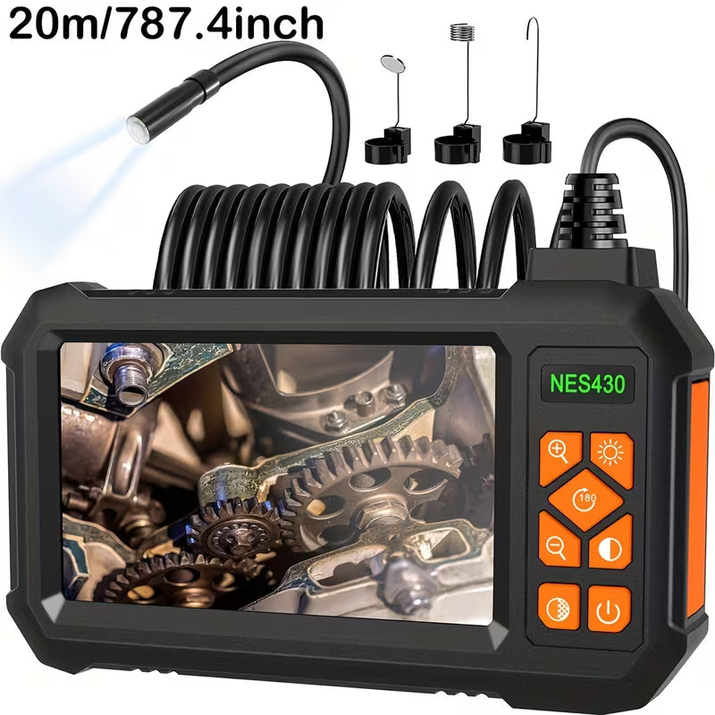 1pc 1080P HD Borescope Camera with Light, 4.3" IPS Screen, Sewer Inspection Tool,Semi-Rigid Cord, Rechargeable Lithium Battery, Ideal for Drain Pipe Inspection, Sewer Maintenance | High Definition Camera | Durable Plastic Body, Sewer Inspection Camera by Anti Spier