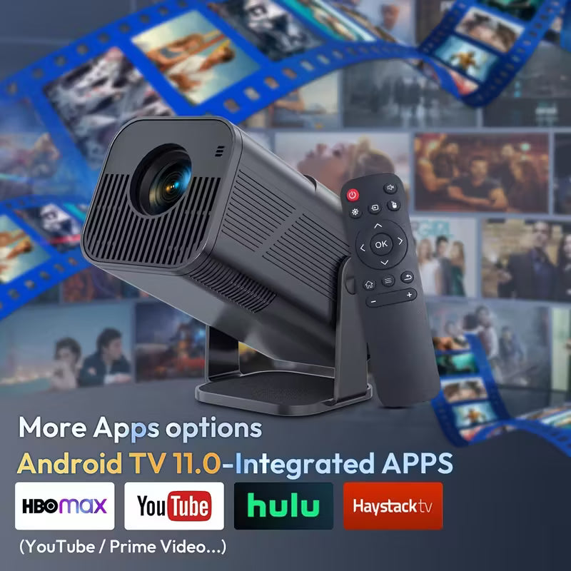 Advanced Portable Projector | 4K Video Decoding, WiFi 6, 1080P Home Theater, Built-In Android 11.0 | Suitable for Mobile Projection by Anti Spier