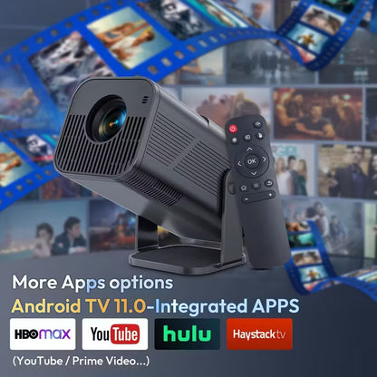 Advanced Portable Projector | 4K Video Decoding, WiFi 6, 1080P Home Theater, Built-In Android 11.0 | Suitable for Mobile Projection by Anti Spier