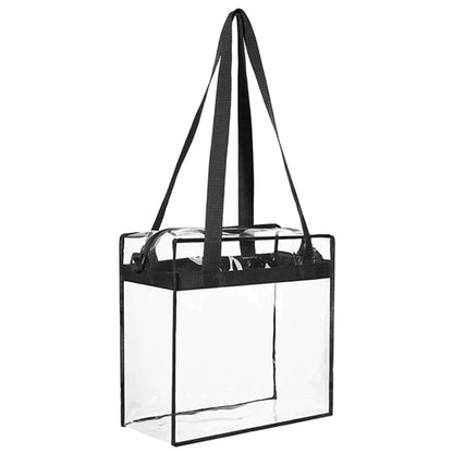 2x Clear PVC Tote Bag Women Large Transparent Handbag Zip Purse Stadium Security by Anti Spier