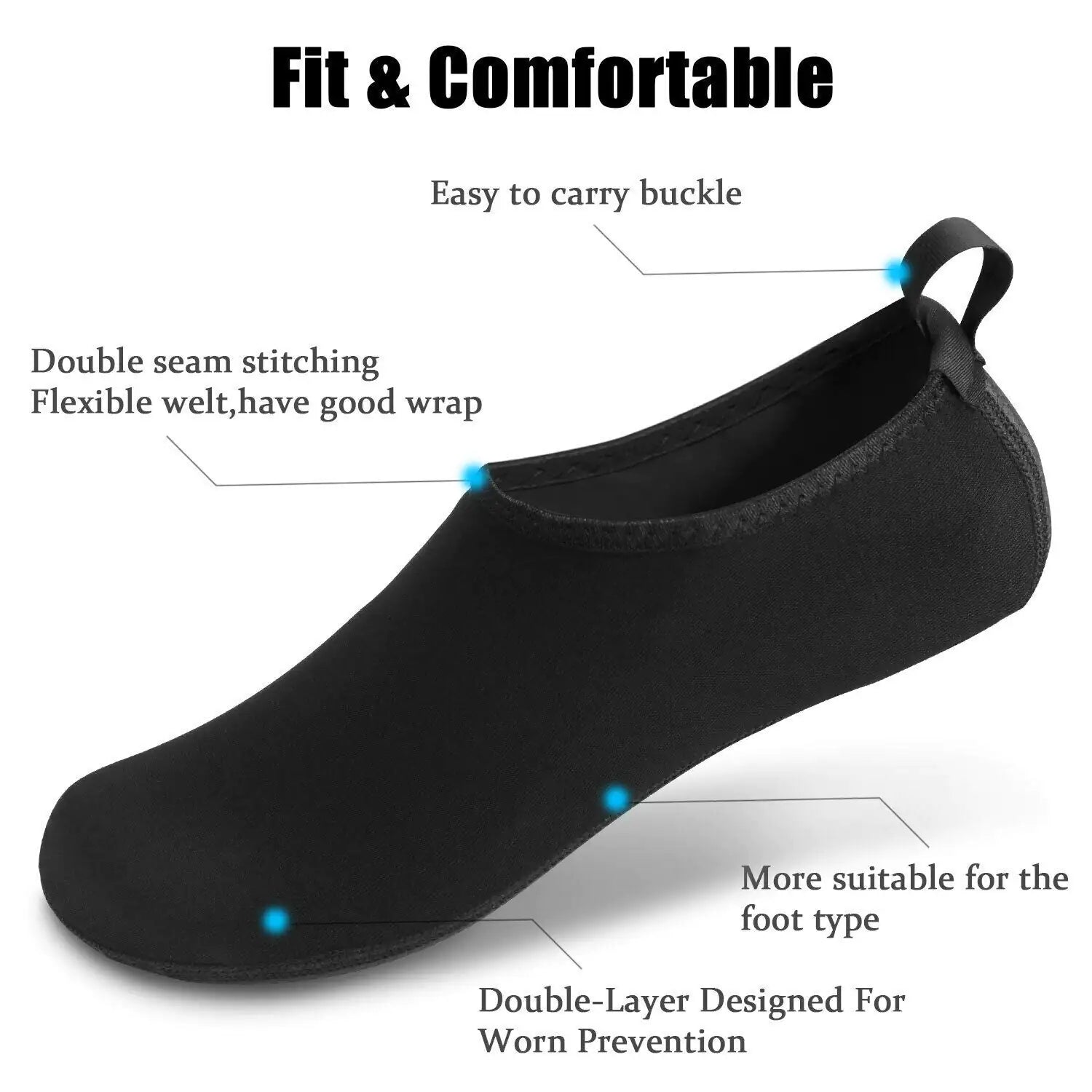 Water Shoes Men Women Skin Socks Aqua Surf Beach Yoga Swim Barefoot Quick-Dry by Anti Spier