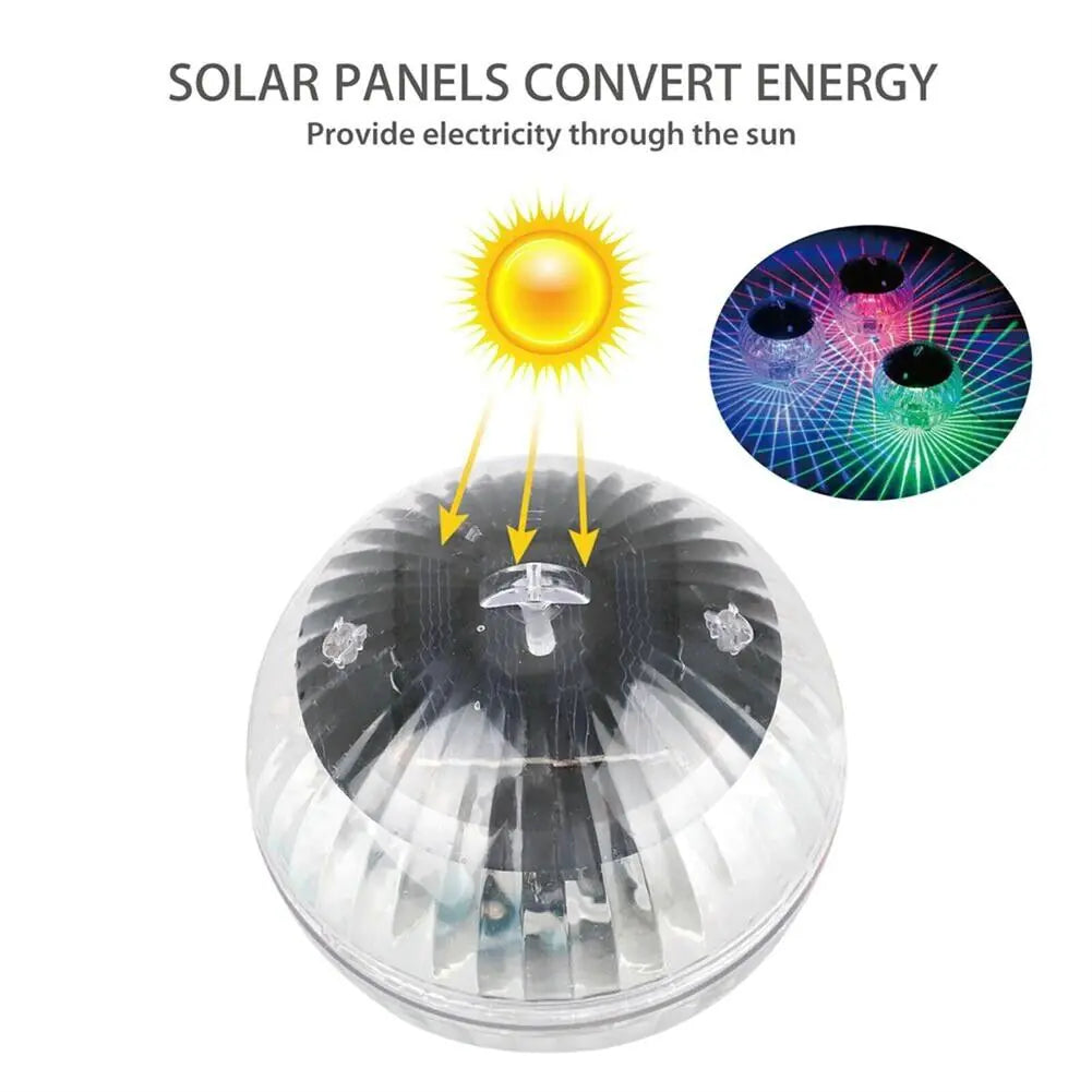 Outdoor Solar LED Floating Light Garden Pond Pool Lamp Rotating RGB Color Change by Anti Spier