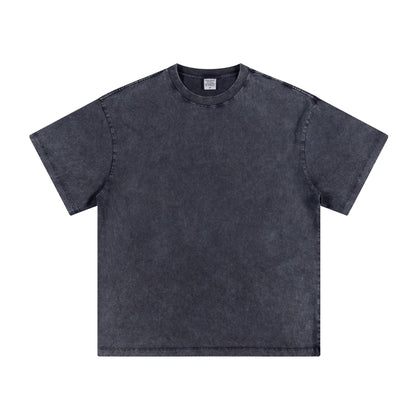 Men's summer American youth fashion brand heavy all neckline cotton short sleeve loose trend T-shirt men by Hypersku