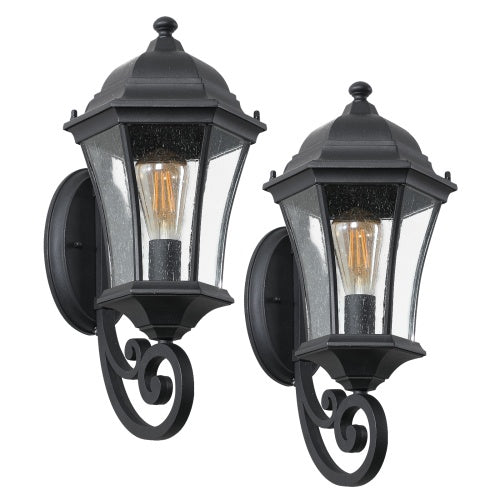 Outdoor Waterproof Glass Retro Wall Light Support Many Types Of Bulbs -2 Packs With Light Sensing by Anti Spier