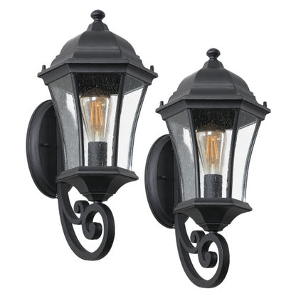 Outdoor Waterproof Glass Retro Wall Light Support Many Types Of Bulbs -2 Packs With Light Sensing by Anti Spier