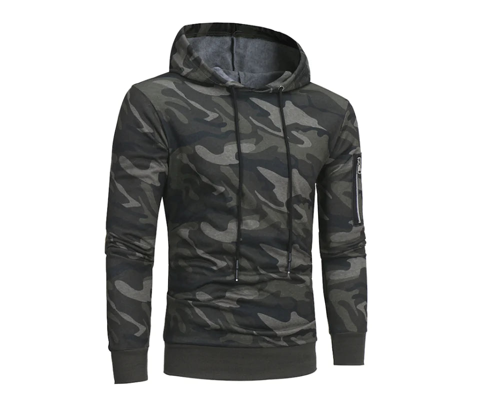 Camo Hoodie Sweatshirt with Hood by Anti Spier