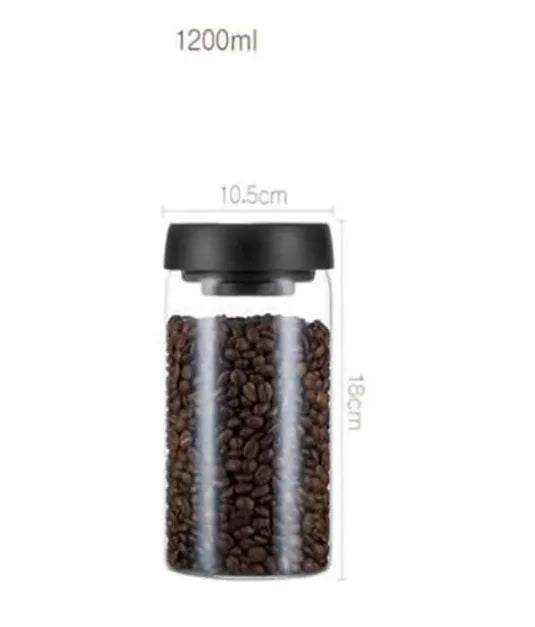 Vacuum Sealed Glass Storage Jar Set by Anti Spier