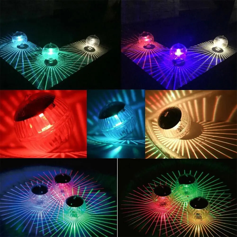 Outdoor Solar LED Floating Light Garden Pond Pool Lamp Rotating RGB Color Change by Anti Spier