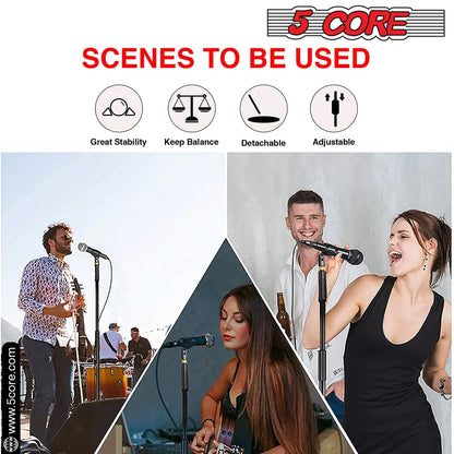 5 Core Mic Stand Round Base Height Adjustable Universal Microphone Mount Stands by Anti Spier