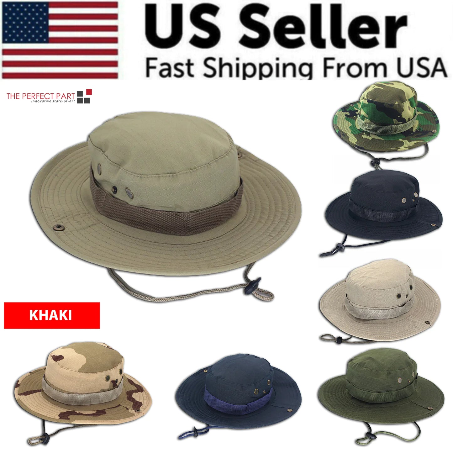 Boonie Bucket Hats Outdoor Fishing Hunting Wide Brim Mesh Camo Safari Sun Cap by Anti Spier