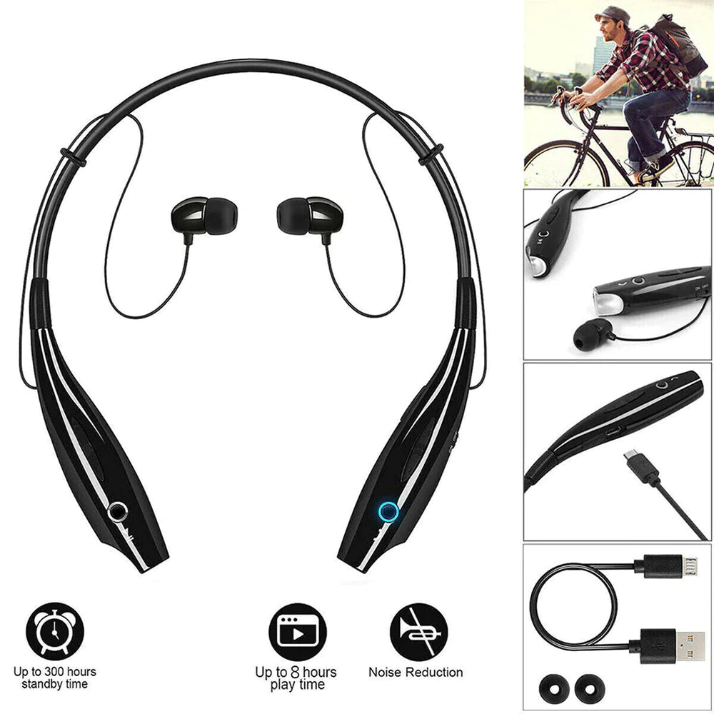Bluetooth Neckband Wireless Headphones Mic Headset Stereo Earbuds Earphone by Anti Spier