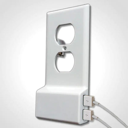 Invisible Dual USB Wall Charger Plate With Surge Protection by Anti Spier