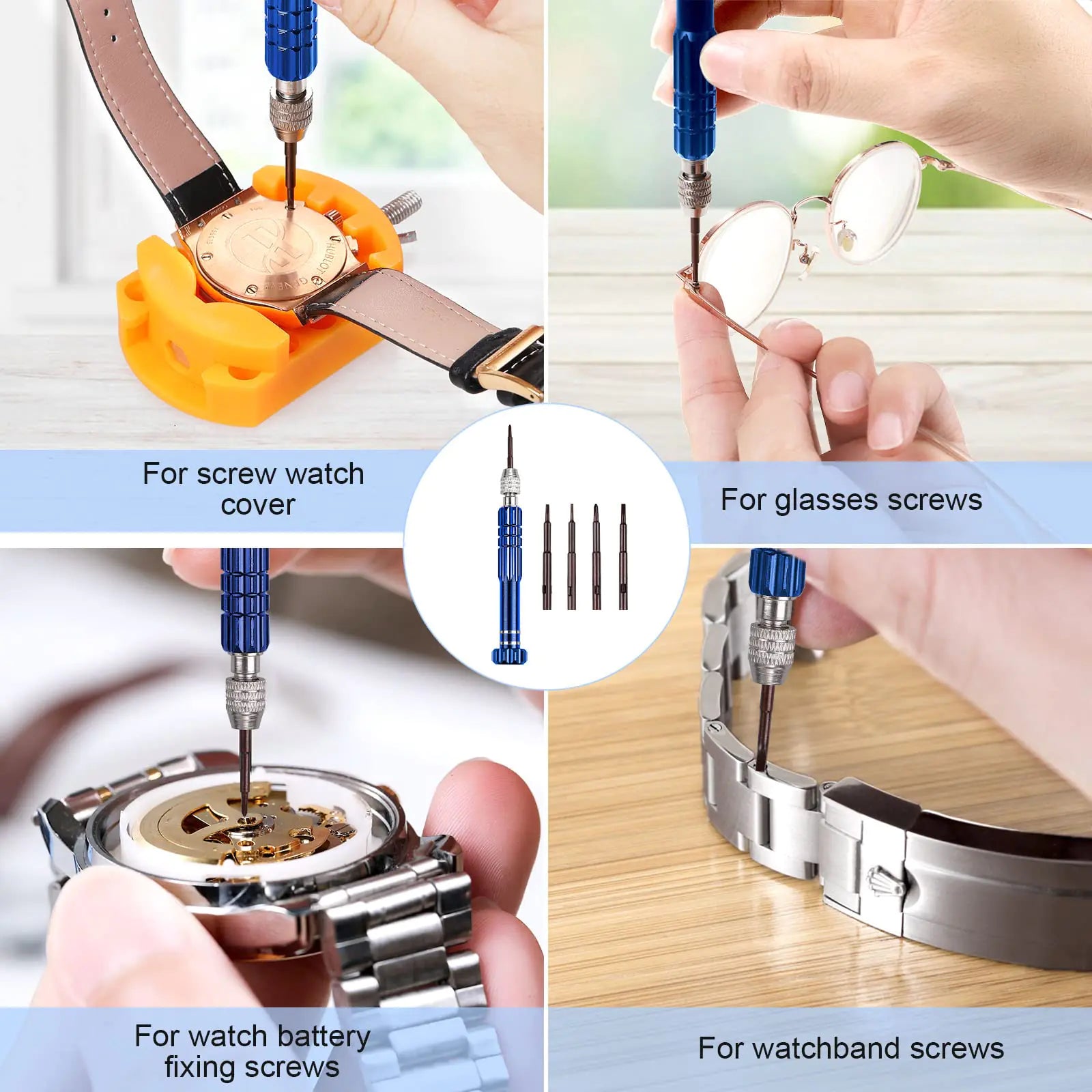 JOREST Watch Repair Kit, for Watch Battery Replacement & Watch Link Removal and Resizing & Watch Opener, Watch Repair Screwdriver Set, Watch Wrench Back Remover, Watch Cleaning, Spring Bar Tool by Anti Spier