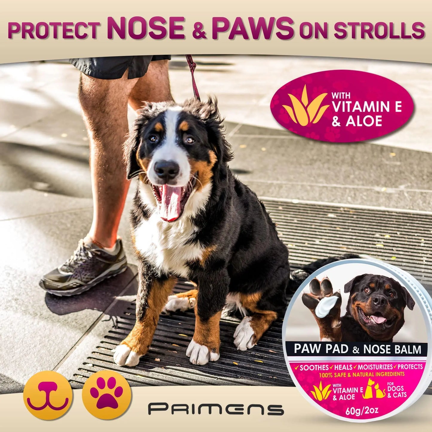 Natural Dog Paw Balm Dog Paw Protection for Hot Pavement Dog Paw Wax 2 oz by Anti Spier