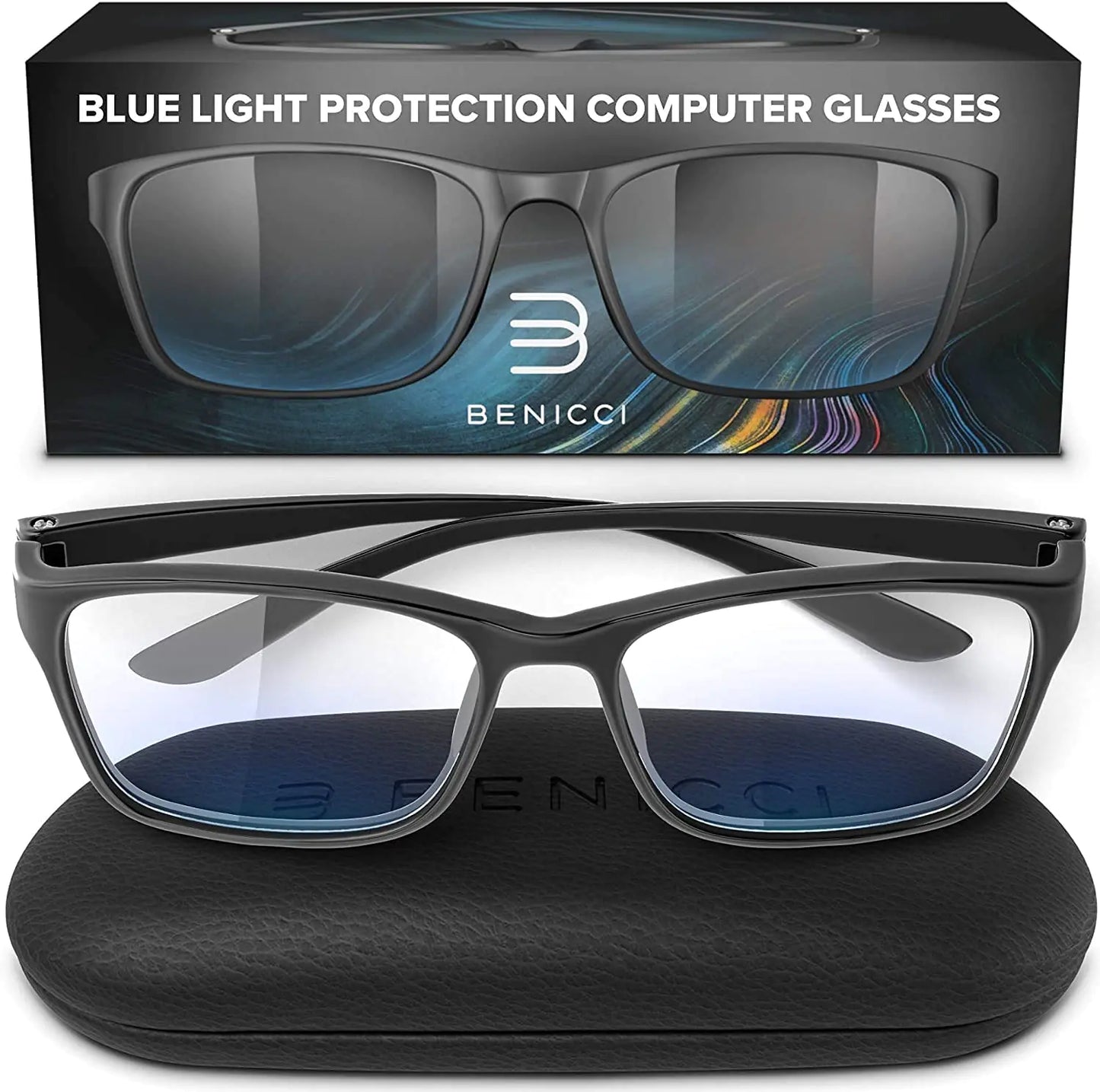 Stylish Blue Light Blocking Glasses for Women or Men - Ease Computer and Digital Eye Strain Dry Eyes Headaches and Blurry Vision - Instantly Blocks Glare from Computers and Phone Screens w/Case by Anti Spier