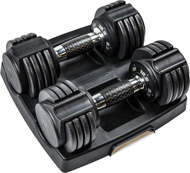 Adjustable Dumbbell with Rotating Handle for Weight Lifting and Fitness by Anti Spier