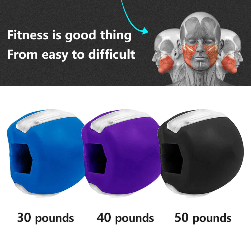 3PCS Jawline Exerciser Mouth Exercise Fitness Ball Neck Face Jaw Trainer Toning by Anti Spier