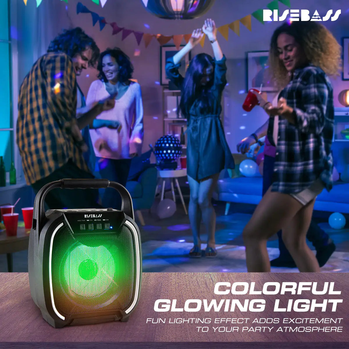 8" 600 watt Speaker - Portable Wireless Bluetooth Speaker with TWS Function by Anti Spier