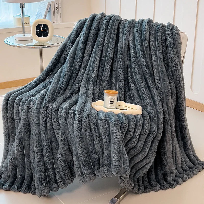 Faux Rabbit Fur Velvet Blanket by Anti Spier