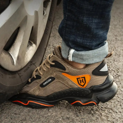 Men's Steel Toe Safety Work Shoes - Lightweight Outdoor Protective Footwear by Anti Spier