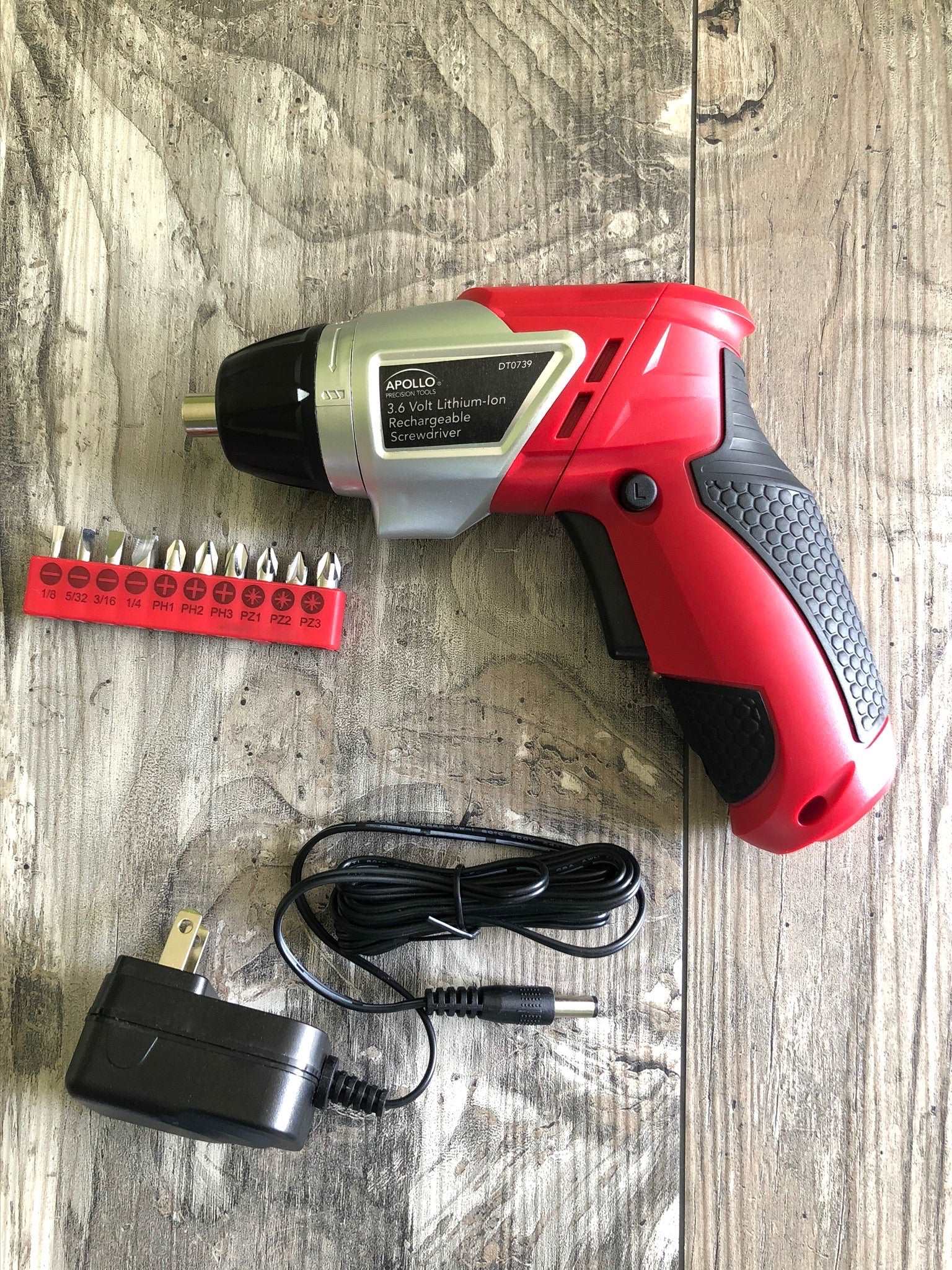161 Piece Household Tool Kit with Convenient 3.6 Volt Lithium Ion Cordless Screwdriver - DT0739 by Apollo Tools